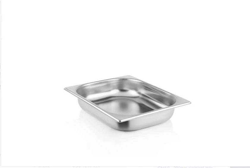 V-Line Bac Gastronorm inox GN1/2 65mmh